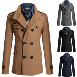Medium and long woolen trench coat