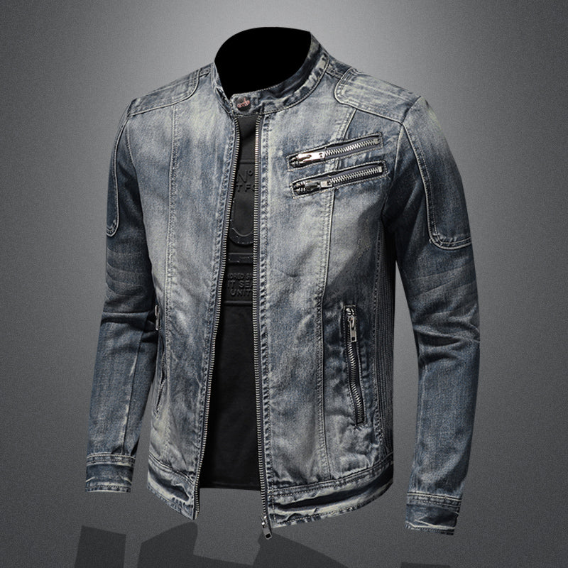 Men's Denim Jacket Plus Size Casual Fashion Slim Denim Jacket - Image 4