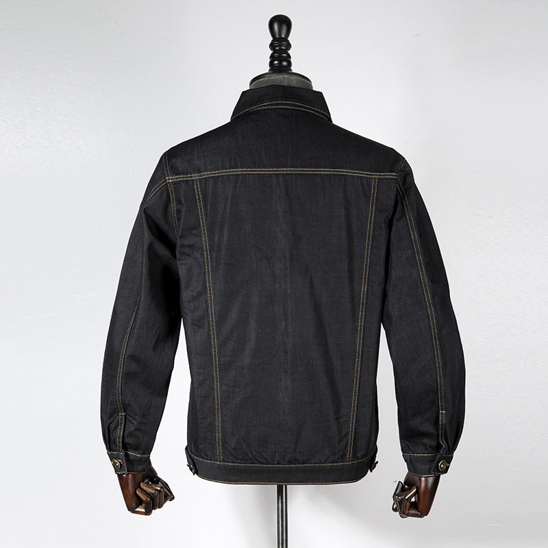 Black Denim Jacket Men's Jacket - Image 2